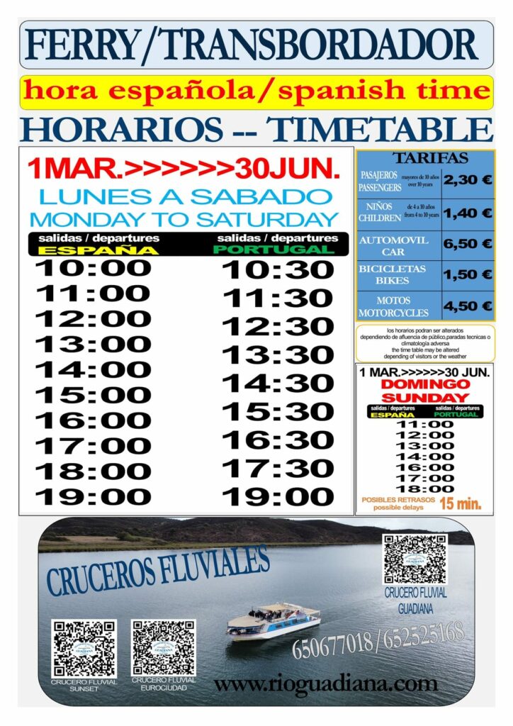 horario ferry ayamonte 2023 marzo