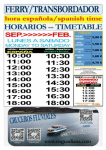horario ferry ayamonte septiembre a febrero 2024