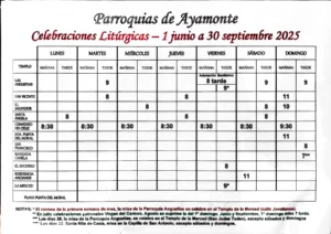 horarios misas ayamonte verano 2025