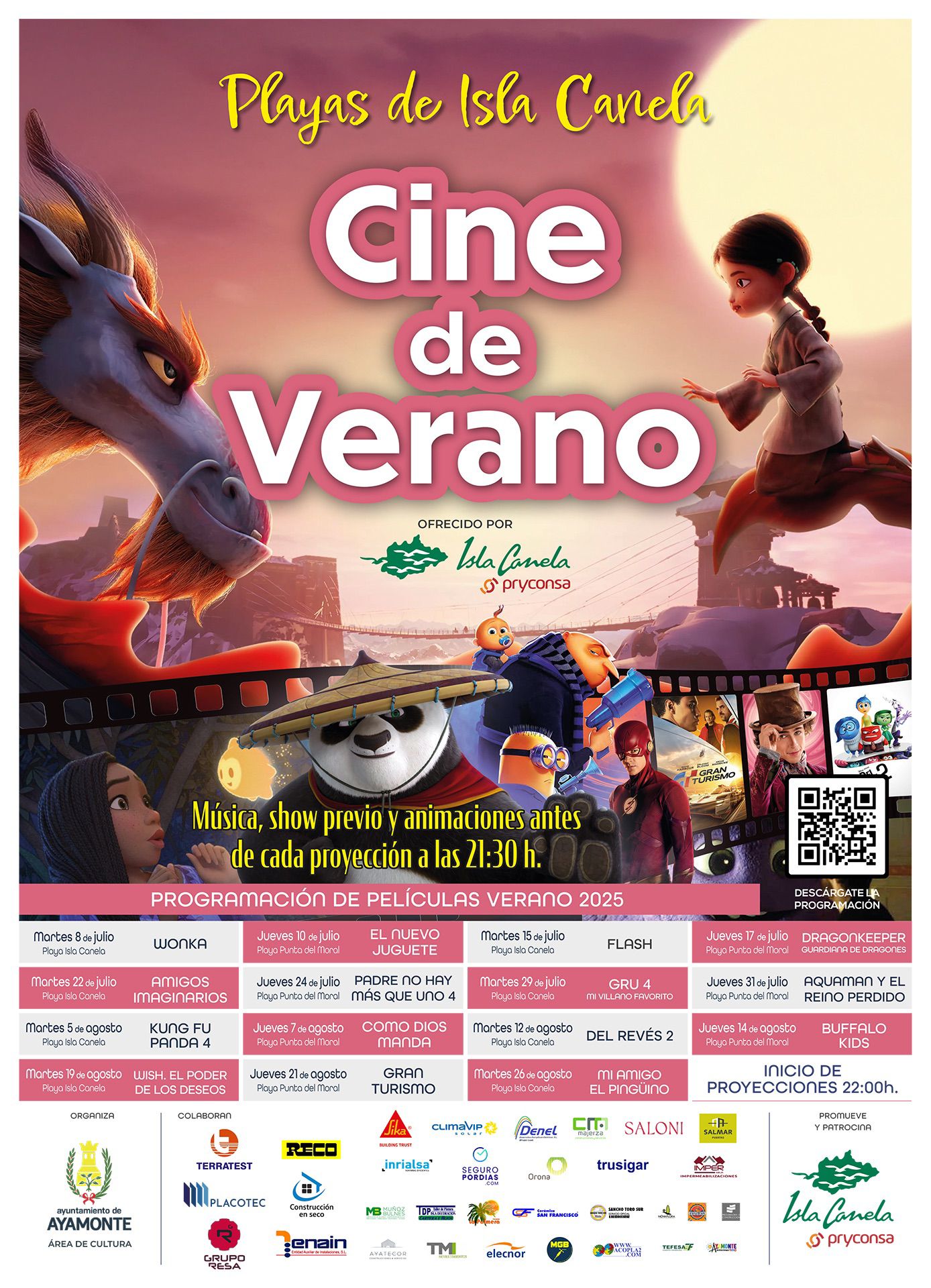 Cartel oficial del ciclo Cine de Verano Ayamonte 2025