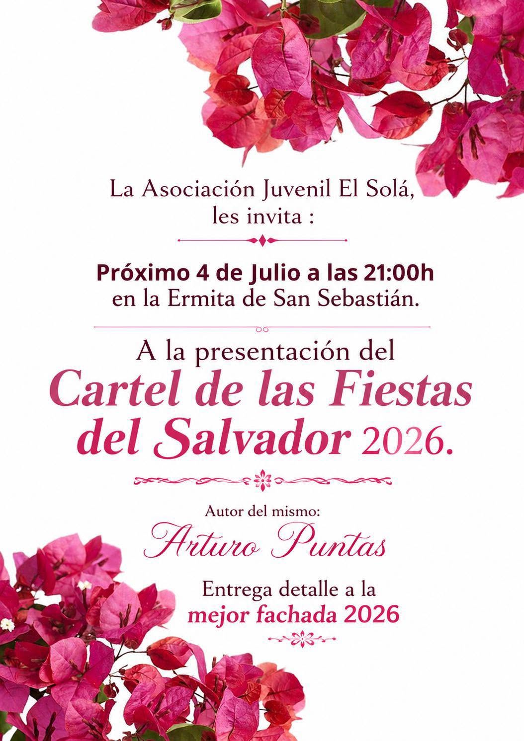 PRESENTACIÓN DEL CARTEL DE LAS FIESTAS DEL SALVADOR