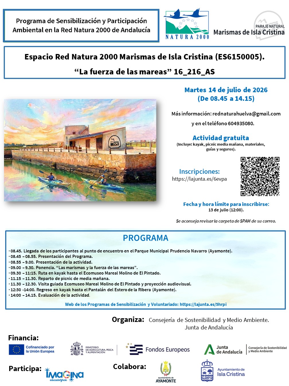 PROGRAMA DE SENSIBILIZACIÓN Y PARTICIPACIÓN AMBIENTAL RED NATURA 2000: LA FUERZA DE LAS MAREAS