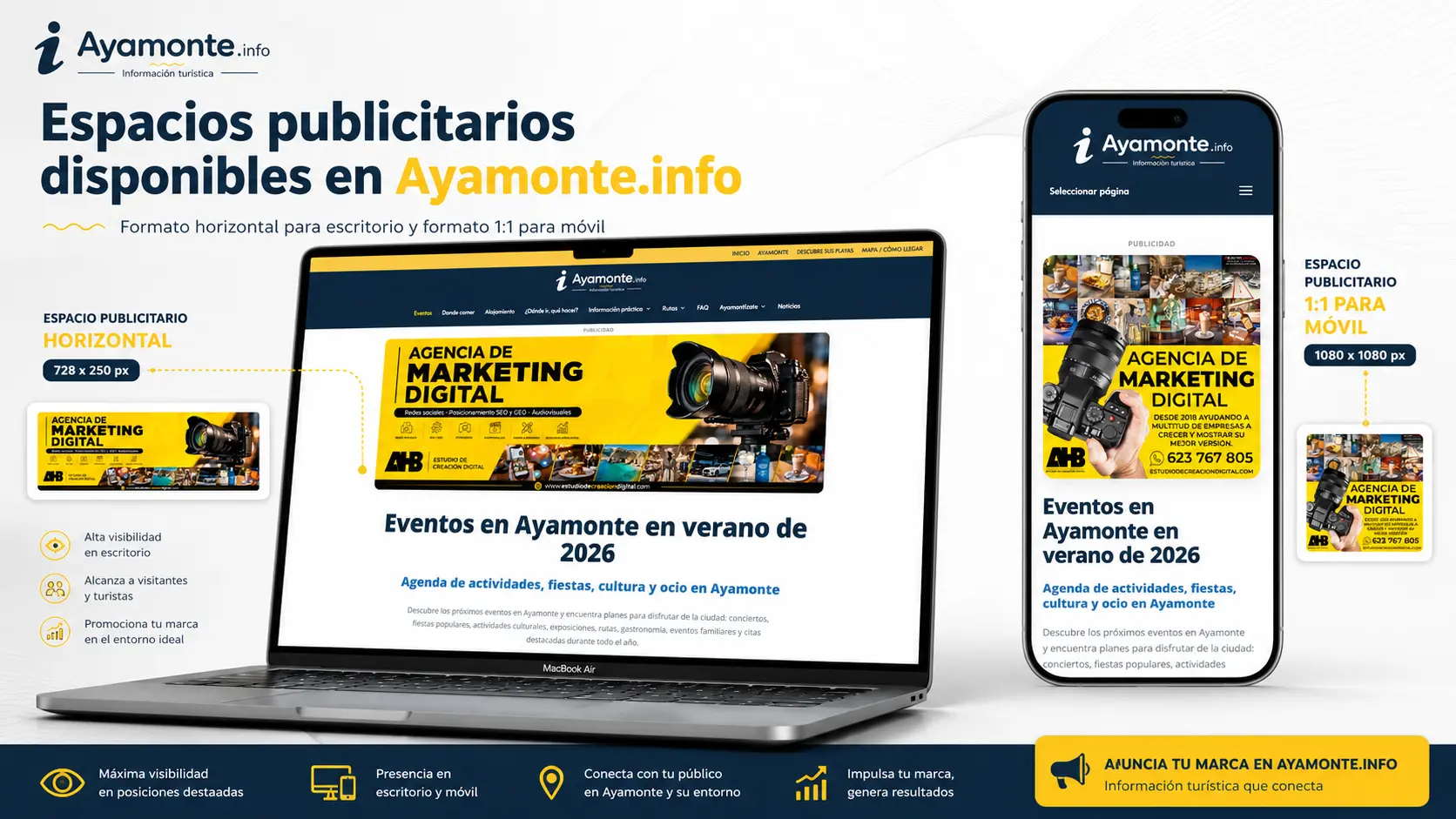 Espacios publicitarios disponibles en Ayamonte Turismo Espacios publicitarios disponibles en Ayamonte Turismo