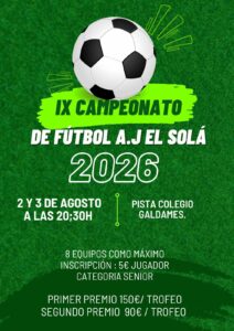 IX CAMPEONATO DE FÚTBOL A.J EL SOLÁ