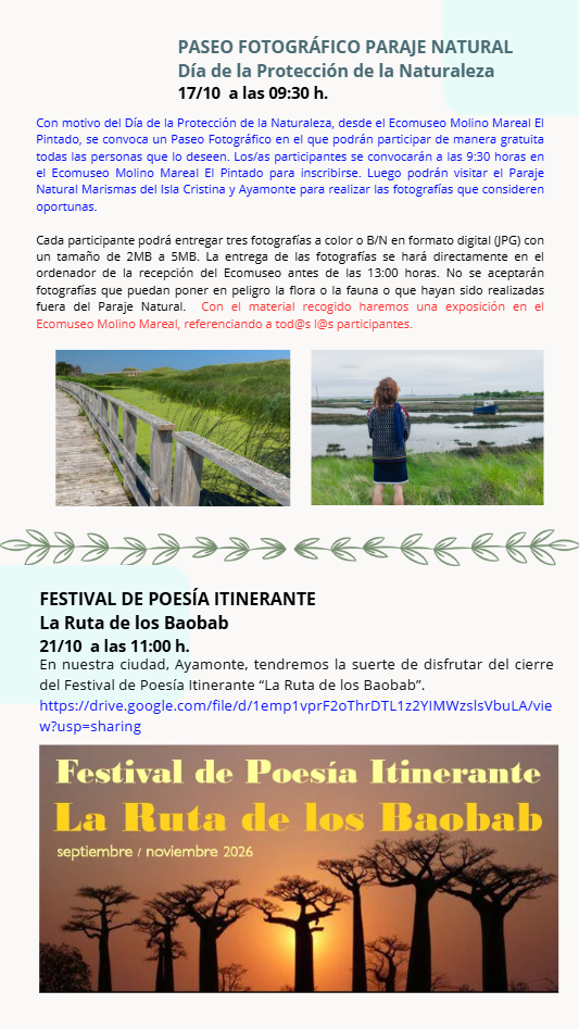 PASEO FOTOGRÁFICO PARAJE NATURAL: DÍA DE LA PROTECCIÓN DE LA NATURALEZA