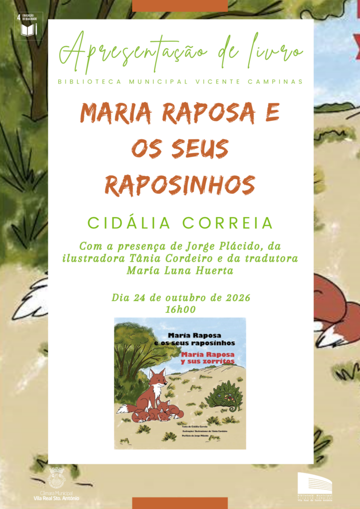 Invitación al lanzamiento de un libro infantil bilingüe portugués-español
