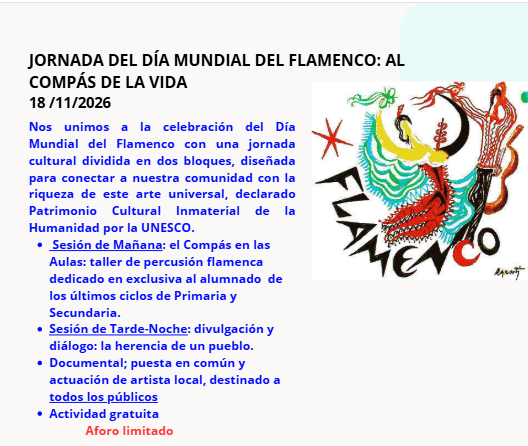 JORNADA DEL DÍA MUNDIAL DEL FLAMENCO: AL COMPÁS DE LA VIDA